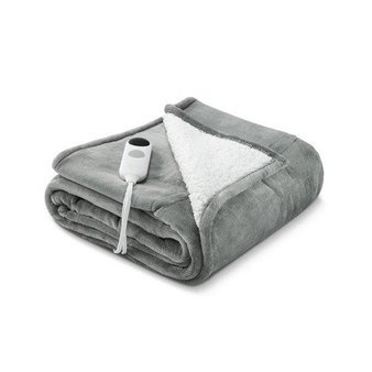 AMAZON CLEARANCE! Pallet – 35 Pcs – MaxKare N1014933 Electric Heated Throw Flannel & Sherpa Reversible Fast Heating Blanket, 50″ x 60″ Grey – Brand New – Retail Ready