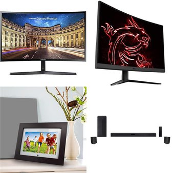 Pallet – 45 Pcs – Monitors, Audio Headsets, Speakers, Microsoft – Damaged / Missing Parts / Tested NOT WORKING – Samsung, Microsoft, SYLVANIA, LG