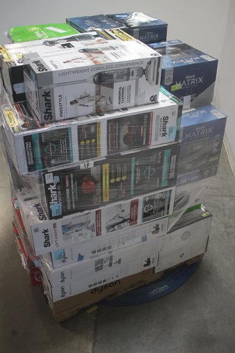 3 Pallets – 84 Pcs – Vacuums, Home Security & Safety, CD Players, Turntables – Damaged / Missing Parts / Tested NOT WORKING – Shark, Hoover, Dyson, iRobot