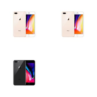 6 Pcs – Apple iPhone 8 Plus – Refurbished (GRADE A – Unlocked) – Models: 3D061LL/A, MQ8D2LL/A, MQ8Y2LL/A