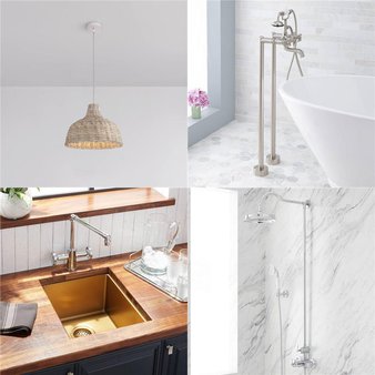 Pallet – 14 Pcs – Lighting & Light Fixtures, Kitchen & Bath Fixtures, Unsorted, Hardware – Open Box Like New – Signature Hardware