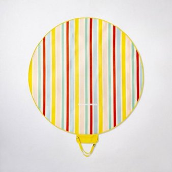 75 Pcs – Sun Squad Round Variegated Stripe Picnic Blanket – New – Retail Ready