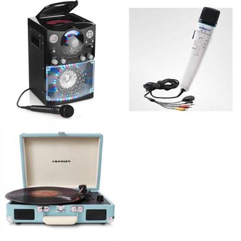 Pallet – 6 Pcs – Musical Instruments – Customer Returns – Singing Machine, Ideavillage Products, Crosley Radio, The Vaughn Company