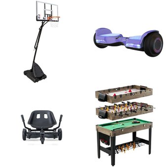 Pallet – 8 Pcs – Powered, Vehicles, Trains & RC, Outdoor Play, Game Room – Customer Returns – New Bright Industrial Co., Ltd., NBA, MD Sports, Razor Power Core