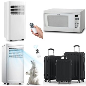 Pallet – 12 Pcs – Luggage, Unsorted, Air Conditioners, Toasters & Ovens – Customer Returns – Sunbee, Travelhouse, Costway, AGLUCKY
