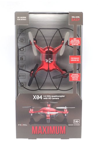 Propel VL-3551Quadcopter Drone Red/Black And Remote Control – Refurbished