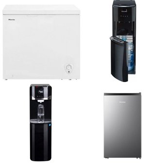 Pallet – 7 Pcs – Bar Refrigerators & Water Coolers, Freezers, Refrigerators – Customer Returns – HISENSE, Galanz, Primo Water, Great Value