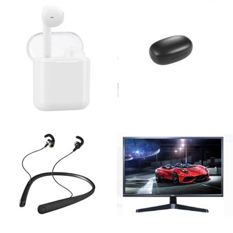 Friday Deals! 3 Pallets – 297 Pcs – In Ear Headphones, Monitors, Networking, All-In-One – Customer Returns – Onn, onn., LG, Canon