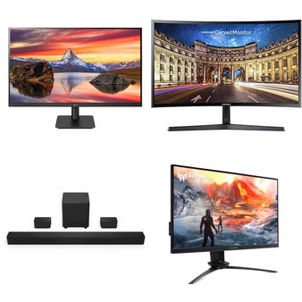 Friday Deals! 2 Pallets – 47 Pcs – Monitors, Powered, Speakers, Portable Speakers – Customer Returns – LG, Samsung, Razor, onn.