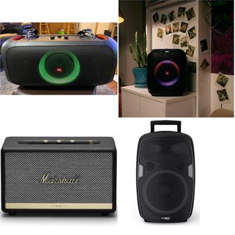 Pallet – 15 Pcs – Portable Speakers – Open Box Customer Returns – JBL, Wicked Audio, THE SINGING MACHINE, onn.