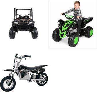 Pallet – 3 Pcs – Vehicles, Outdoor Sports – Customer Returns – Razor, YAMAHA, Realtree