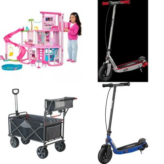 Pallet – 15 Pcs – Powered, Outdoor Play, Dolls, Camping & Hiking – Customer Returns – Razor, Razor Power Core, Little Tikes, Barbie