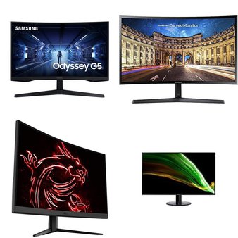 Pallet – 18 Pcs – Monitors – Damaged / Missing Parts / Tested NOT WORKING – Samsung, MSI, ACER