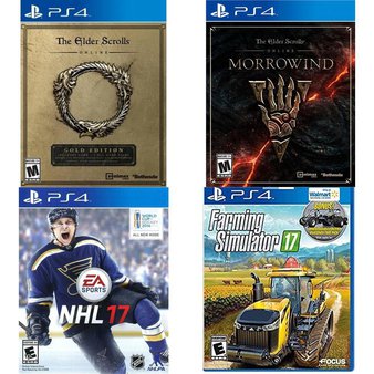 150 Pcs – Sony Video Games – Like New, Used, Open Box Like New, New – The Elder Scrolls Online: Gold Edition (PS4), NHL 17(PS4), Farming Simulator 17 (PS4), The Elder Scrolls Online: Morrowind (PS4)