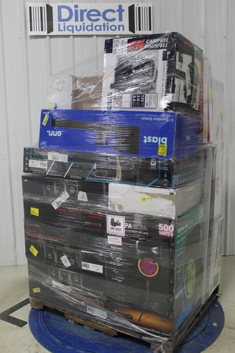 Pallet – 41 Pcs – Drones & Quadcopters Vehicles, Speakers, Receivers, CD Players, Turntables – Tested NOT WORKING – Onn, Blackweb, SkyRover, onn.