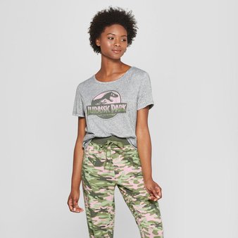 94 Pcs – Jurassic Park Women’s Sleep T-Shirt – Grey M – New – Retail Ready