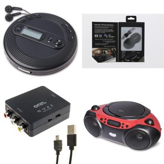 Pallet – 288 Pcs – Accessories, Receivers, CD Players, Turntables – Customer Returns – Onn, onn., GE, Monster