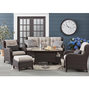 Pallet – Member’s Mark SBGF05700-6D Agio Heritage 6-Piece Deep Seating Set with Sunbrella Fabric – Dove – Customer Returns