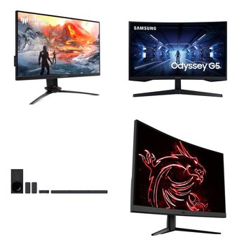 Pallet – 59 Pcs – Projector, Monitors, Speakers, Portable Speakers – Customer Returns – HP, onn., Samsung, MSI