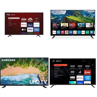 5 Pcs – LED/LCD TVs – Refurbished (GRADE C, GRADE D) – VIZIO, JVC, TCL, Samsung