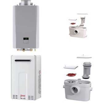 Pallet – 13 Pcs – Fans, Hardware, Kitchen & Bath Fixtures, Gas – Customer Returns – Panasonic, Rinnai, Saniflo, Kohler