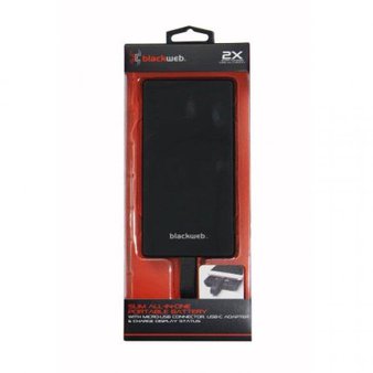 187 Pcs – Blackweb BWC17WI007 Power Bank with USB-C adapter 5000 mah Black – Open Box Like New, Used, Like New – Retail Ready