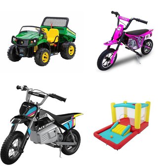 Flash Sale! 3 Pallets – 23 Pcs – Vehicles, Outdoor Play, Pretend & Dress-Up, Pet Toys & Pet Supplies – Overstock – Spider-Man, Realtree, Peg Perego, Razor