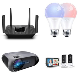 Pallet – 186 Pcs – Hardware, Accessories, Portable Speakers, Security & Surveillance – Customer Returns – Linksys, Tapplock, onn., Merkury Innovations