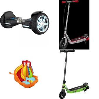 Pallet – 9 Pcs – Powered, Outdoor Play, Not Powered – Customer Returns – Razor Power Core, Razor, Hover-1, H2OGO!