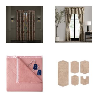 3 Pallets – 284 Pcs – Curtains & Window Coverings, Bedding Sets, Rugs & Mats, Sheets, Pillowcases & Bed Skirts – Mixed Conditions – Unmanifested Home, Window, and Rugs, Max Blackout, Linden Street, Madison Park