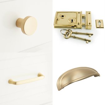 Pallet – 143 Pcs – Hardware, Unsorted, Bath, Kitchen & Bath Fixtures – Open Box Like New – Signature Hardware, Miseno