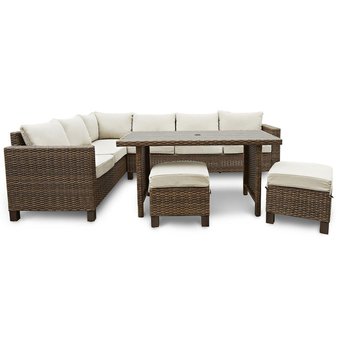 Pallet – Better Homes & Gardens Brookbury Outdoor Sectional Set Tan – Open Box Customer Returns – Better Homes & Gardens
