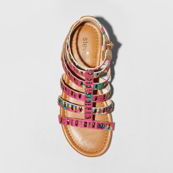 42 Pcs – Stevies Girls’ MoveNight Embellished Gladiator Sandals, Pink, 1 – New – Retail Ready