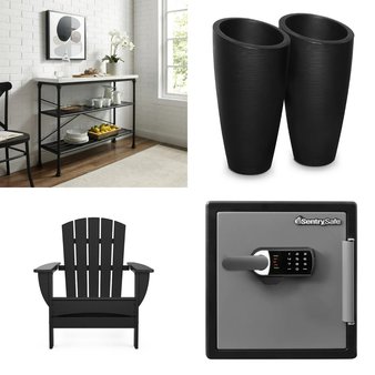 Pallet – 13 Pcs – Safes, Home Security & Safety, Patio, Living Room – Customer Returns – SentrySafe, POLYWOOD, Crosley Furniture, Mayne