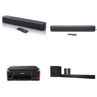 FLASH SALE! 4 Pallets – 120 Pcs – Speakers, All-In-One, Portable Speakers, Laser – Customer Returns – onn., Canon, Onn, QFX