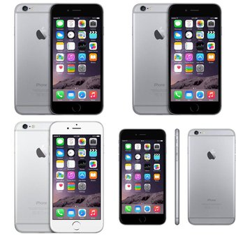 18 Pcs – Apple iPhone 6 – Refurbished (GRADE B – Unlocked) – Models: MG4W2LL/A, MG4X2LL/A, MGAL2LL/A, MG632LL/A – Smartphones