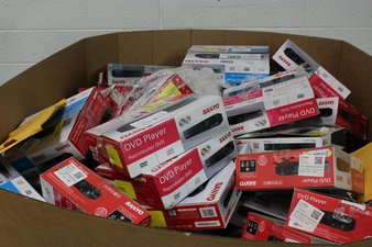 Pallet – 92 Pcs – DVD & Blu-Ray Players – Customer Returns – Sanyo, LG, Sony, Plantronics