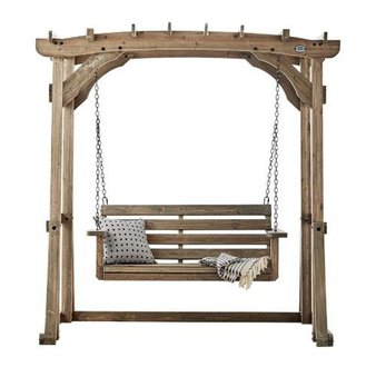 5 Pcs – Backyard Discovery 1906624 Odessa Pergola Swing, Brown – New – Retail Ready