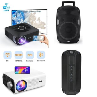 Pallet – 37 Pcs – Projector, DVD & Blu-ray Players, Speakers, Accessories – Customer Returns – VANKYO, Onn, Philips, Govee