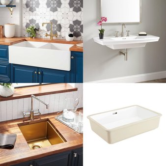 Pallet – 12 Pcs – Kitchen & Bath Fixtures, Hardware, Unsorted, Kitchen & Dining – Open Box Like New – Signature Hardware