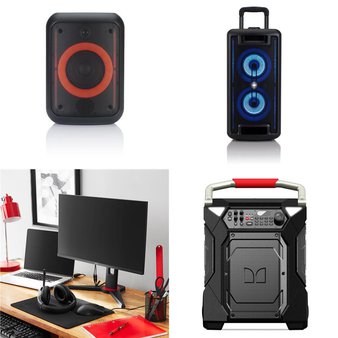 Pallet – 35 Pcs – Portable Speakers, Monitors – Damaged / Missing Parts / Tested NOT WORKING – Onn, onn., Monster, Samsung