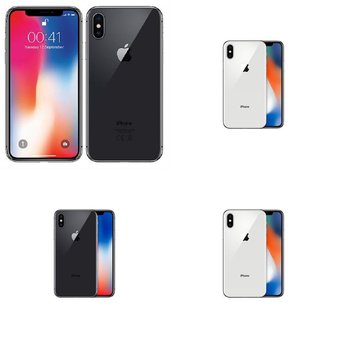 9 Pcs – Apple iPhone X – Refurbished (GRADE A – Unlocked) – Models: MQA52LL/A, MQA82LL/A, MQA62LL/A, 3D063LL/A