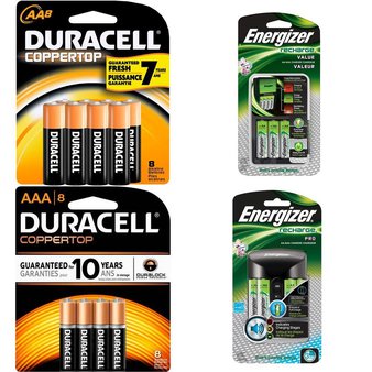 Pallet – 185 Pcs – Batteries – Customer Returns – DURACELL, ENERGIZER, Eveready Battery Company, Inc., Blackweb