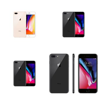 5 Pcs – Apple iPhone 8 Plus – Refurbished (GRADE A – Unlocked) – Models: 3D061LL/A, MQ8D2LL/A, MQ8D2LL/A – TF, MQ8T2LL/A