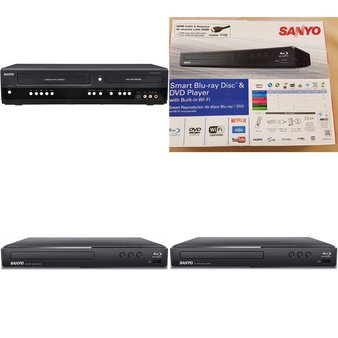 11 Pcs – Sanyo DVD & Blu-ray Players – Tested Not Working – Models: FWZV475F, FWBP506FF, FWBP505F, FWBP706F