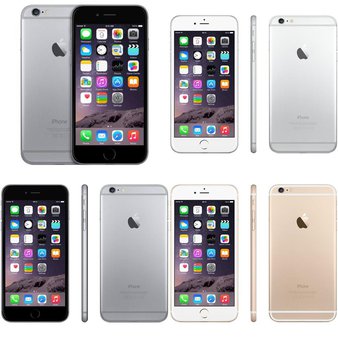 12 Pcs – Apple iPhone 6 – Refurbished (GRADE B – Unlocked – White Box) – Models: MG572LL/A, MGC02LL/A, MG4Q2LL/A, MG3A2CL/A – Smartphones