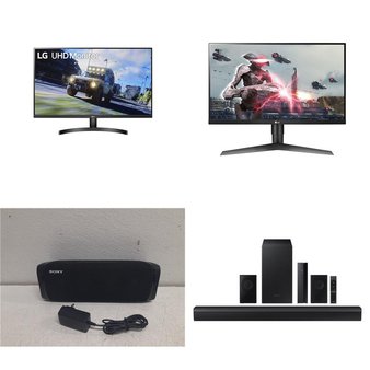 Pallet – 44 Pcs – Monitors, Receivers, CD Players, Turntables, Speakers – Damaged / Missing Parts / Tested NOT WORKING – Onn, LG, Crosley Electronics, Audio-Technica