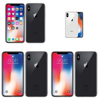 16 Pcs – Apple iPhone X – Refurbished (GRADE B – Locked) – Models: MQAM2LL/A, MQCV2LL/A, MQCR2LL/A, MQAN2LL/A