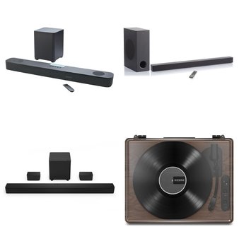 Pallet – 17 Pcs – Speakers, Accessories, CD Players, Turntables – Customer Returns – Sanus VuePoint, VIZIO, Onn, onn.