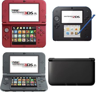 109 Pieces of Nintendo REDSRAAA 3DS XL – Red, Nintendo REDSVAAA 3DS XL Handheld Gaming System Black, Nintendo 2DS FTRSBM11 Mario Kart 7 Handheld Video Game Console, Electric Blue, Nintendo FTRSRM11 2DS with Mario Kart 7 Game, Crimson Red Unsorted GRADE A Refurbished
